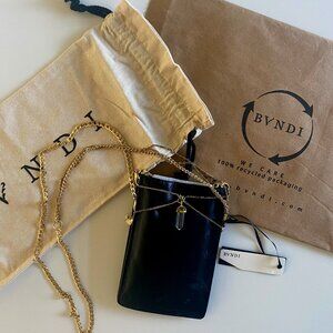 Genuine Leather Black Crossbody Bvndi